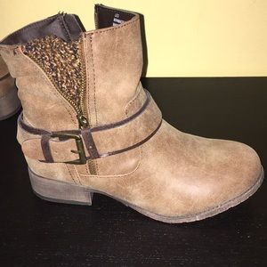 Faux Leather Ankle Boots